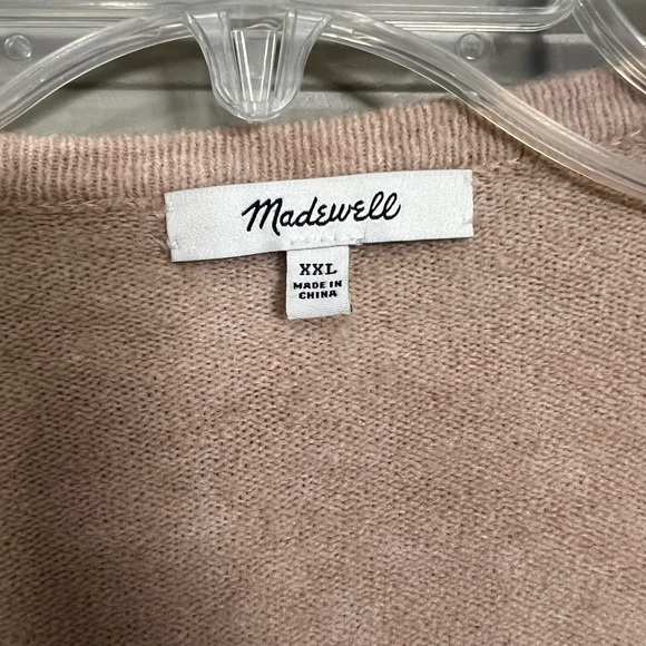 Madewell Long Wool Blend Cardigan Size XXL | Pink Peach & Gray - Picture 2 of 8